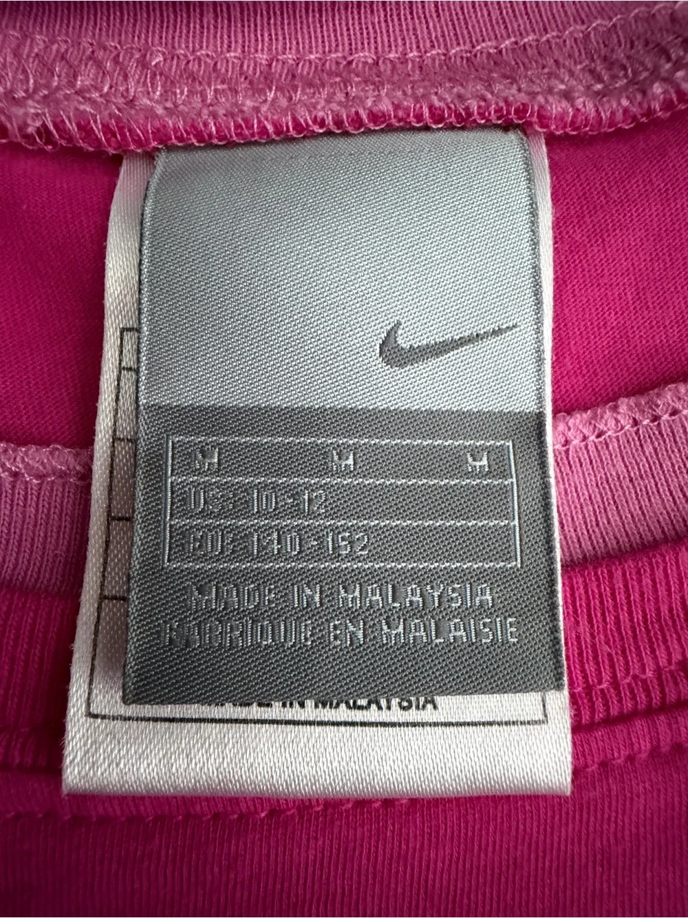 🩷💛🏃🏻‍♀️NIKE Magenta Pink Cotton Logo Tee
